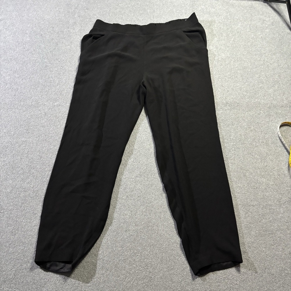 Eileen Fisher NWT Black 100% Silk Slouchy Tapered Ankle Pants L F5GC-P2724M